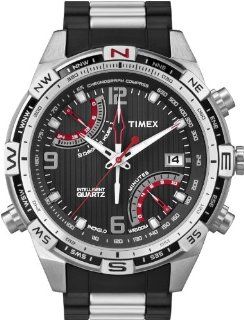 Timex Men's T49868 Intelligent Quartz Fly Back Chrono Compass Stainless Steel Bracelet Watch: Watches