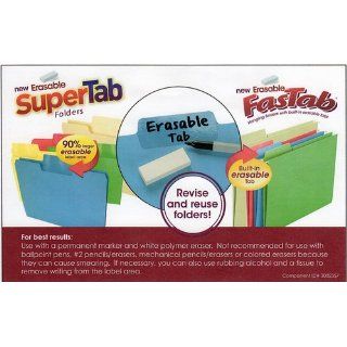 Smead Erasable FasTab Hanging Folders, 1/3 Cut Tab, Letter, Assorted Colors, 18 per Box (64031) : Hanging File Folders : Office Products