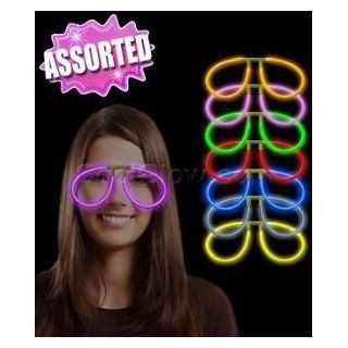 CoolGlow Educational Products   6 Pairs of Glow Eye Glasses Glow Sticks   Assorted Colors   Each pair of our glow eye glasses is approximately 5.5 inches wide: Toys & Games