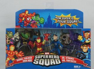 Super Hero Squad the Secret Invasion Begins  Iron Man, Skrull, Dr. Strange, Mr. Fantastic 4 Pack: Toys & Games