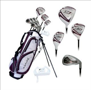 Aspire X1 Ladies Womens Complete Right Handed Golf Clubs Set Includes Titanium Driver, S.S. Fairway, S.S. Hybrid, S.S. 6 PW Irons, Putter, Stand Bag, 3 H/C's Purple Petite Size for Ladies 5'3" and Below! : Sports & Outdoors