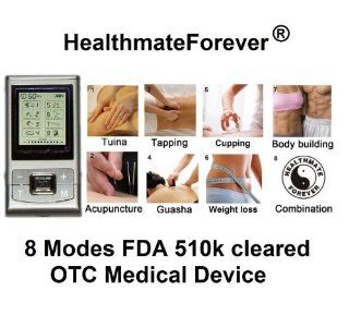 HealthmateForever Hands Free Tens Electronic Pulse Massager Unit for Electrotherapy Pain Management, such powerful like the one in the chiropractor's office   Light & Portable as small as pocket size. Includes Two Awesome Free Bonuses! Free Extra T