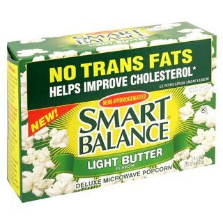 Smart Balance Deluxe Microwave Popcorn, Light Butter, 3 Count Box of 3 Ounce Bag (Pack of 6) : Grocery & Gourmet Food