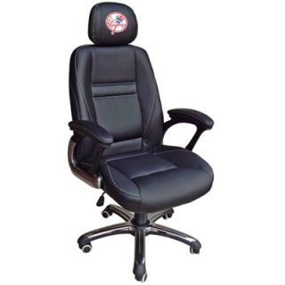 New York Yankees Leather Office Chair   Black