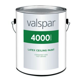 Valspar 4000 Series 128 fl oz Interior Flat White Latex Base Paint with Mildew Resistant Finish