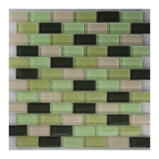 EPOCH Architectural Surfaces 5 Pack Riverz Greens Glass Mosaic Subway Wall Tile (Common: 12 in x 12 in; Actual: 11.61 in x 11.65 in)