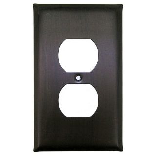 Anne at Home 1 Gang Bronze with Black Wash Decorator Duplex Receptacle Pewter Wall Plate