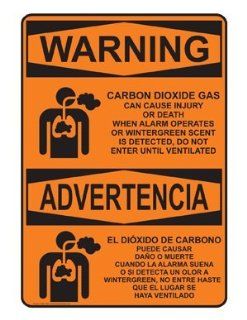 OSHA WARNING Carbon Dioxide Gas Bilingual Sign OWB 13004 Gases : Business And Store Signs : Office Products