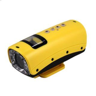 HD 720P 20M Waterproof Sports DVR Helmet Camera Mini DV Video Camcorder H.264 USB 2.0 Interface Yellow: Electronics