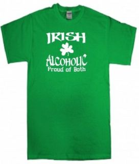 Irish Alcoholic "Proud of Both" Ireland Shirt: Clothing