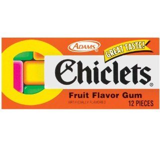 Chiclet Gum   Fruit Flavor 12 piece   40 Unit Pack : Grocery & Gourmet Food