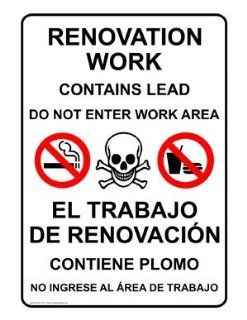 Renovation Work Contains Lead Do Not Enter Sign NHB 13027 Construction : Business And Store Signs : Office Products