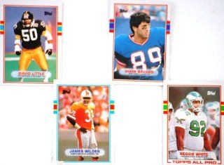 1989   NFL / Topps   4 Vintage Football Trading Cards   Reggie White / Mark Bavaro / David Little / James Wilder   Out of Production   Rare   Collectible 