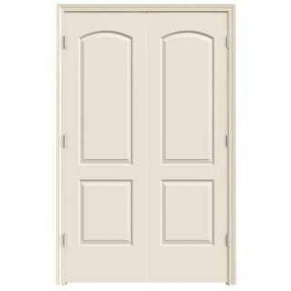 ReliaBilt 2 Panel Round Top Hollow Core Smooth Molded Composite Universal Interior French Door (Common: 80 in x 60 in; Actual: 81.06 in x 61.56 in)