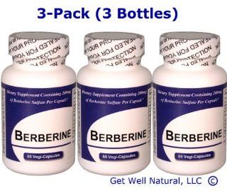 Berberine 3 Pack (3 Bottles)   CONTAINS NO "Beef Bovine Gelatin Capsules" or Magnesium Stearate*  Berberine was Described by Dr Oz 3 Day Cleanse  200mg of High Quality Berberine Sulfate per Capsule   Dietary Supplement: Health & Personal Care