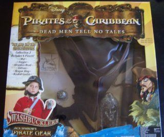 Disney Pirates of the Caribbean Dead Men Tell No Tales   Jack Sparrow Pirate Gear Collection 2 with 6 Pieces of Accessories (Hat, Dagger, Shrunken Head, Tatoos, Dragon Ring and Beaded Goatee): Toys & Games
