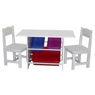 Kids Table and Chair Set: RiverRidge Kids Table & Chairs Set  Red/Blue
