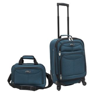 U.S. Traveler 2 Piece Carry On Spinner Luggage Set (Teal)