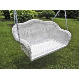 Chelsea Wicker Hanging Porch Swing   White