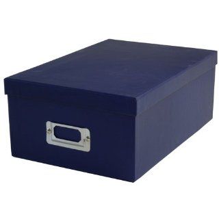Navy Blue Photo Storage Boxes 7 1/2 (w) x 11 (d) x 4 1/2 (h)   Sold individually : Record Storage Boxes : Office Products