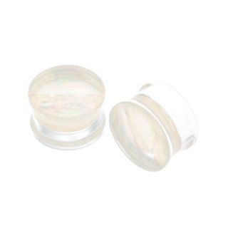 Acrylic Pearl Double Flare Plugs   1 Inch (25mm)   Sold as a Pair: Double Flared Body Piercing Plugs: Jewelry