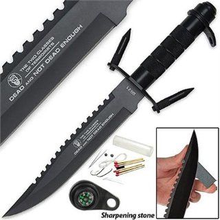 Not Dead Enough No Terrorists Military Survival Knife : Commemorative Knife : Sports & Outdoors