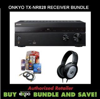 Onkyo TX NR828 7.2 Channel Wireless Network A/V Receiver, Plus Monster Dual HDMI Performance Kit and Sennheiser Stereo Headphones: Electronics
