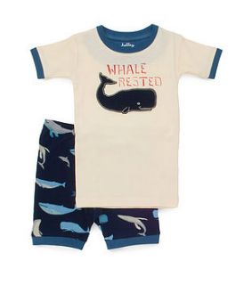 boy's whale short pyjamas by snugg nightwear