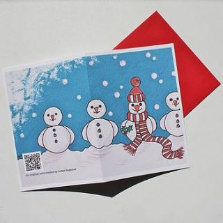 snowmen christmas card by adam regester art and illustration