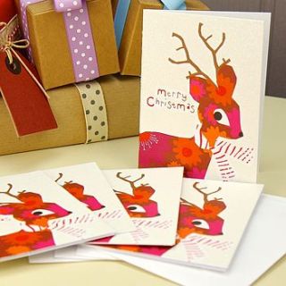 pack of doe eyed deer christmas cards by lisa angel homeware and gifts
