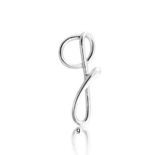 Bling Jewelry Sterling Silver Letter G Script Initial Pendant 18 inches: Pendant Necklaces: Jewelry