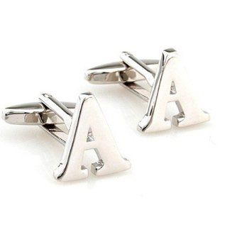 Initial Cufflinks (Alphabet Letter) by Men's Collections (A): Cuff Links: Jewelry