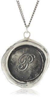 Pyrrha "talisman" Sterling Silver Letter P Necklace: Jewelry
