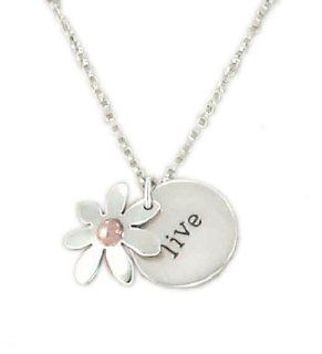 Far Fetched Sterling Silver & Copper Daisy / Live Necklace: Pendant Necklaces: Jewelry