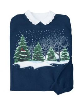 Winter Trees With Cardinal Sweatshirt by Miles Kimball: Clothing