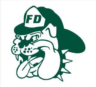 Firefighter Decals Bulldog Firefighter Animal Decal Sticker Laptop, Notebook, Window, Car, Bumper, EtcStickers 4"in. in GREEN Exterior Window Sticker with Free Shipping: Everything Else