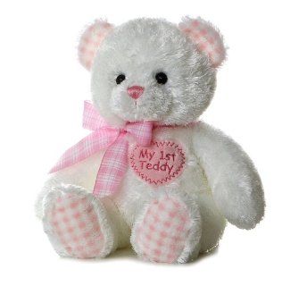 Aurora Plush Baby 14 inches  Pink My First Teddy Bear: Toys & Games