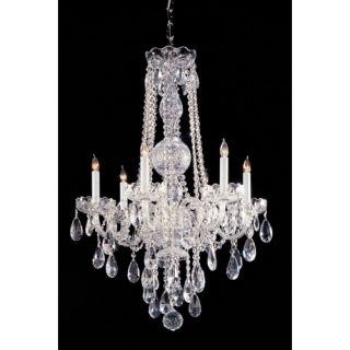 Traditional Crystal 6 Light Glass Chandelier