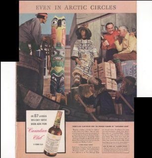 Canadian Club Whisky Even In The Arctic Circle Alaska 1938 Antique Advertisement : Prints : Everything Else