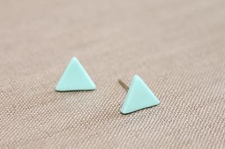 small geometric triangle stud earrings by jessica joy
