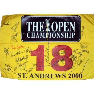 2000 British Open (St. Andrews) Golf Pin Flag Autographed by 22 Former Champions #2: Sports Collectibles
