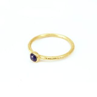 solid gold and lapis lazuli stacking ring by frillybylily