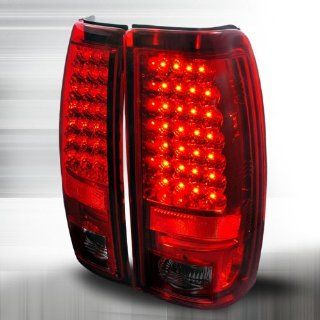 03 04 05 06 Chevy Chevrolet Silverado (except 3500) LED Tail Lights   Smoke Red (Pair): Automotive