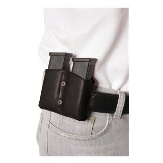 BLACKHAWK! Leather Magazine Pouch (Dual Mag for Double Stacks), Black, (All double stack mags except Glock 21) : Gun Magazine Pouches : Sports & Outdoors