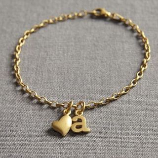 gold initial charm bracelet by lily charmed