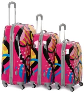 Rockland Luggage Vision Polycarbonate 3 Piece Luggage Set, Love, One Size: Clothing