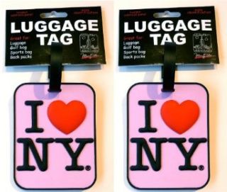 Set of 2 I Love New York Pink Luggage Tags I heart NY Bag ID Tags Clothing
