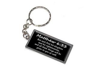 Graphics and More Matthew 6 33 But seek first his kingdom and his righteousness, and all these things will be given to you as well. Christian Bible Keychain Ring (K0750) : Automotive Key Chains : Office Products