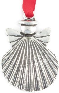Basic Spirit Shell Angel Global Giving 2 1/2 Inch Pewter ornament   Decorative Hanging Ornaments