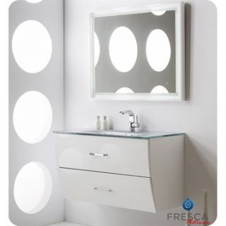 Fresca Platinum Wave 40 Glossy White Modern Bathroom Vanity